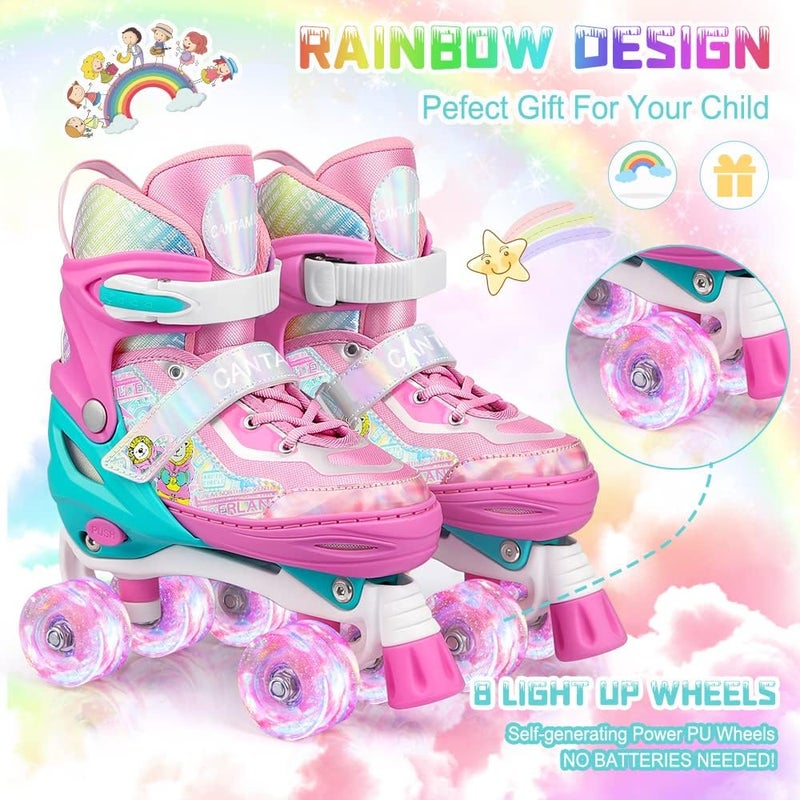 CANTAMI Roller Skates for Kids Girls Boys 4 Size Adjustable Kids Roller Skates with Wheels Light up for Children, Teens, Beginner & Advance, Indoor Outdoor - Image 5
